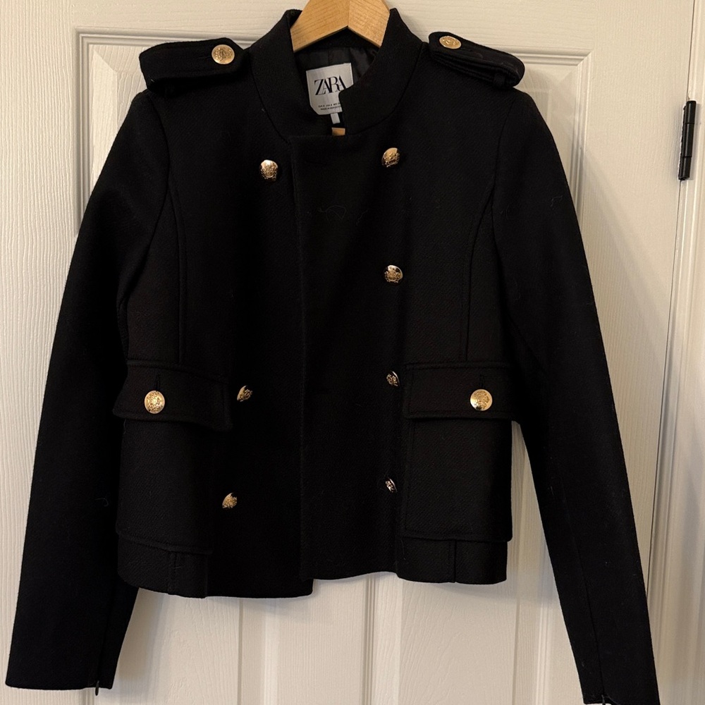 New, never worn - Zara Black Blazer with Gold Buttons